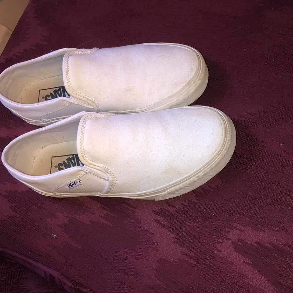women’s White slip on vans size 8
